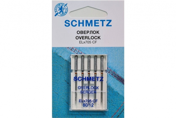 Иглы Schmetz для оверлока ELx705 CF №80, 5 шт в Алагире