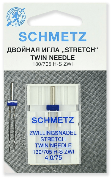 Иглы Schmetz стрейч двойные 130/705 H-S ZWI 4,0/75, 1 шт в Алагире